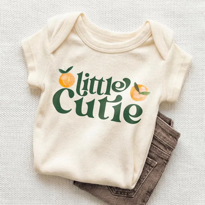 Little Cutie Onesie\u00ae - Retro Orange Bodysuit - Cute Fruit Natural Baby Onesie\u00ae - Etsy | Etsy (Global)