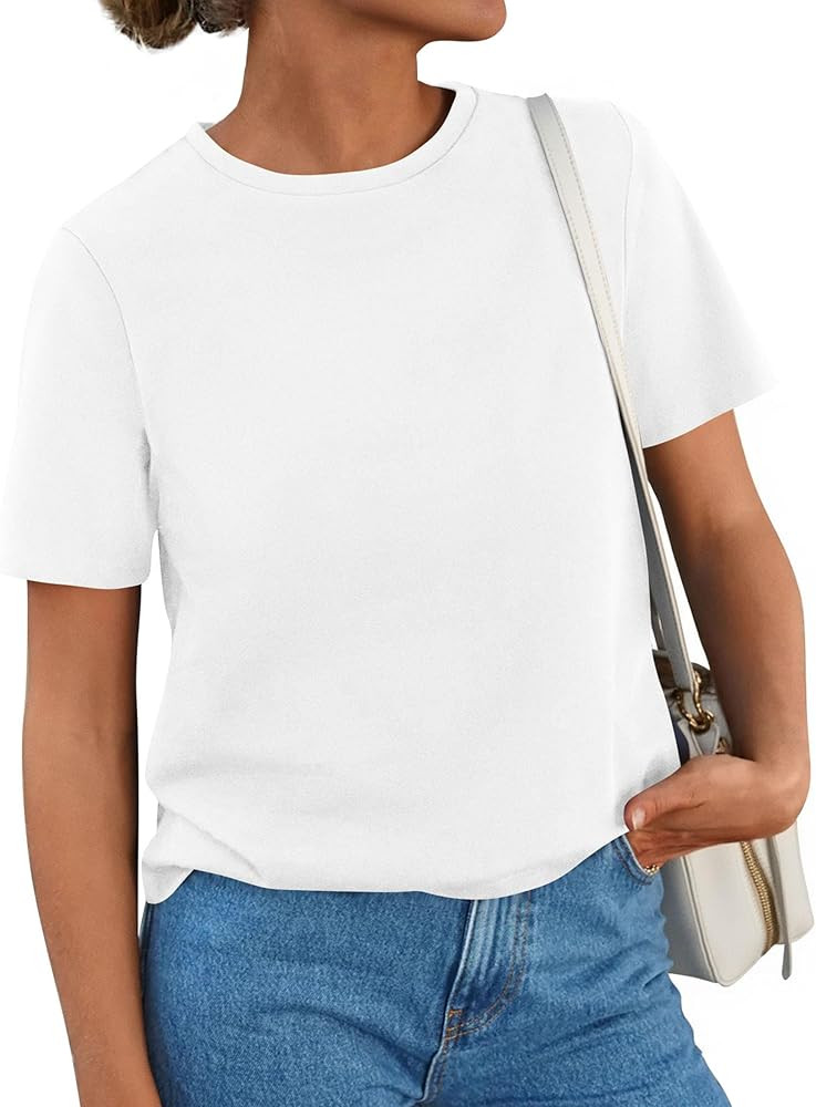 PRETTYGARDEN Womens Summer Tops 2026 Casual Basic Crewneck Short Sleeve Shirts Spring Fashion Clo... | Amazon (US)