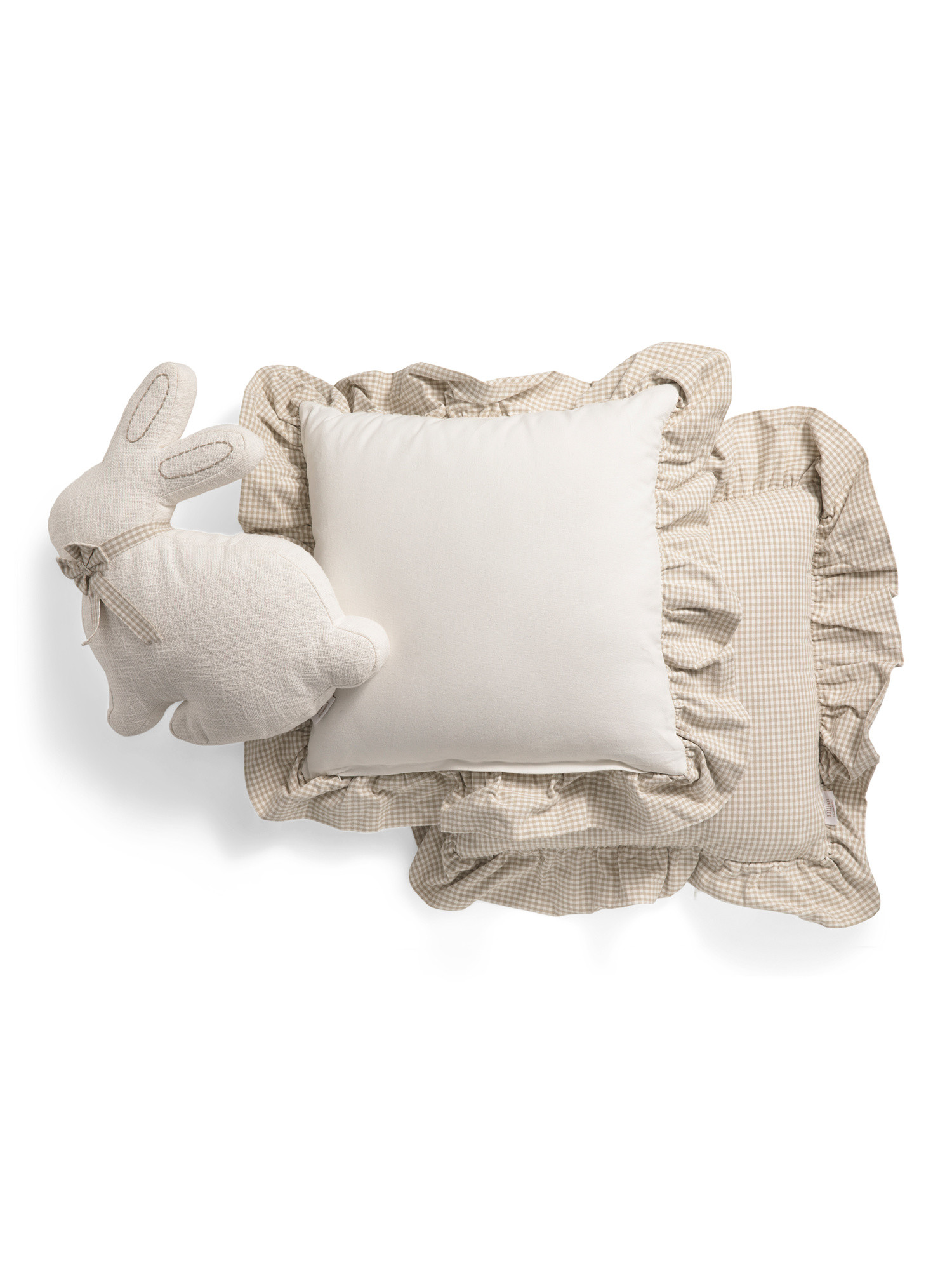 3pk Checked And Bunny Shaped Pillows | TJ Maxx