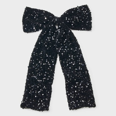 Large Sequin Hair Bow - A New Day™ Black | Target