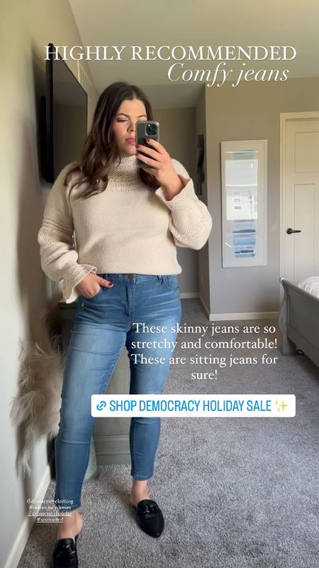 Girls! It’s time to clean all of your uncomfortable jeans out of your closet and fill it with jeans you’ll actually want to reach for! 
I have tried literally hundreds of jeans and I understand it can feel like you’ll never find a pair that will actually fit your tummy like they’re supposed to! The @Democracyclothing jeans with the AB Solution waistband are going to not only fit you but smooth you out and give you a booty lift? What more could you ask for

Midsize fall jeans, midsize comfortable jeans, midsize outfit, black straight jeans, sweater best outfit, lace undershirt outfit, midsize Mom outfit

#democracydenim #democracyholiday.

#LTKmidsize #LTKstyletip #LTKsalealert