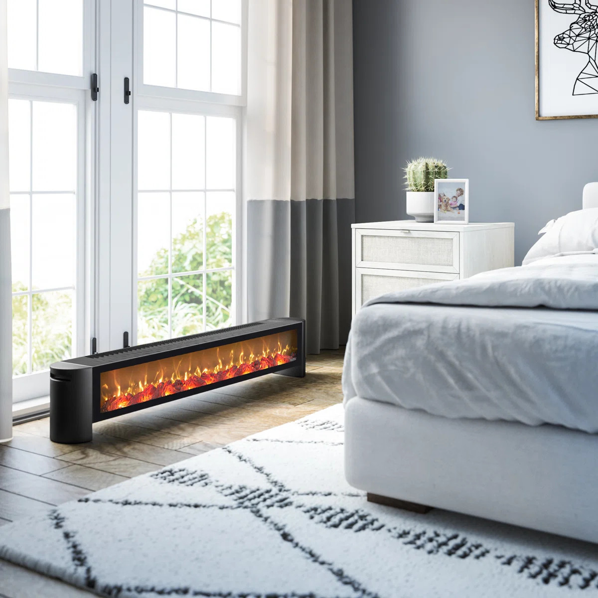 duraflame® Electric Fireplace Baseboard Heater, Black | Wayfair North America