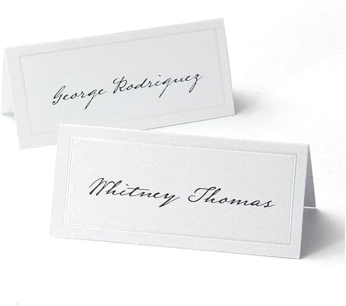 Gartner Studios White Pearl Place Cards, 3.75” X 1.75” 48 Count | Amazon (US)