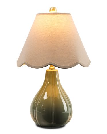 22in Ceramic Table Lamp With Scalloped Shade | TJ Maxx