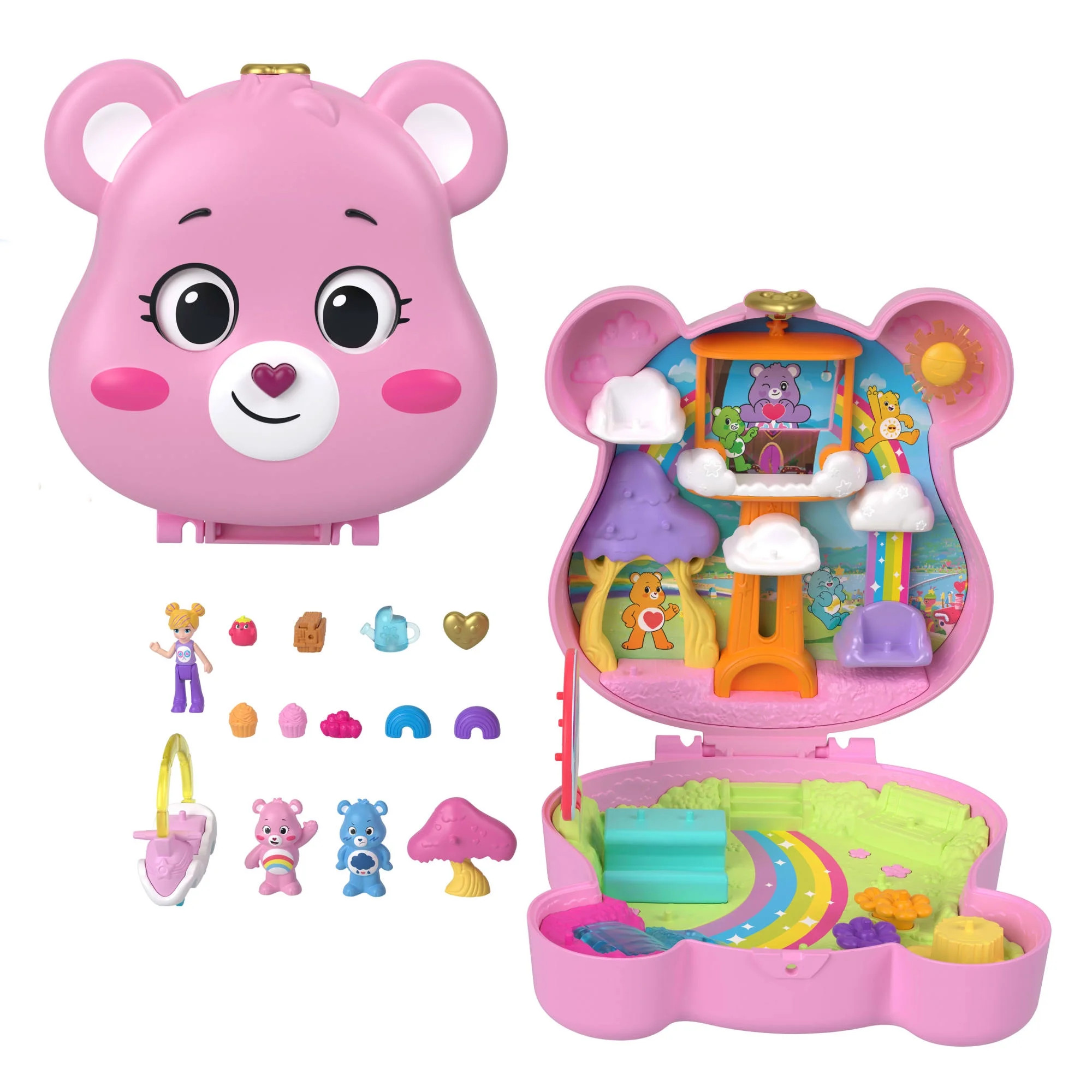 Polly Pocket x Care Bears Dolls & Playset with Toy Car and Themed Accessories, Compact Travel Toy | Walmart (US)