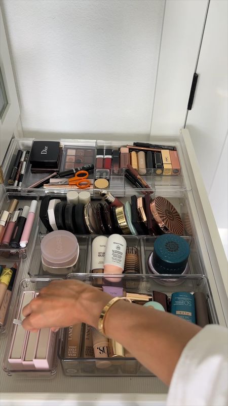 Clean and organize my makeup drawer with me. I like to take everything out, wipe down the drawer, drawer liner and each organizer thoroughly. Then I clean the interior and exterior of all my makeup products and check to see if they are expired. 

#LTKHome #LTKStyleTip