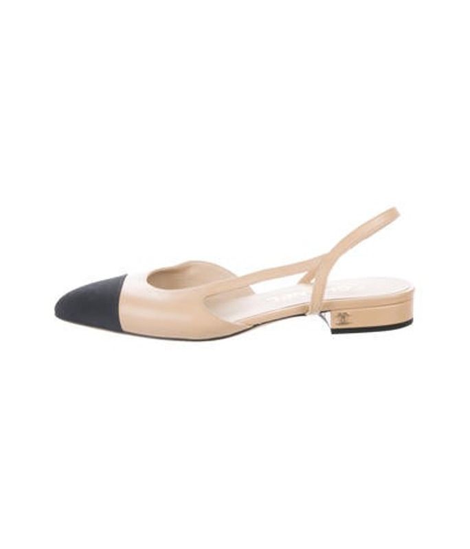 Chanel Cap-Toe Slingback Flats Tan Chanel Cap-Toe Slingback Flats | The RealReal