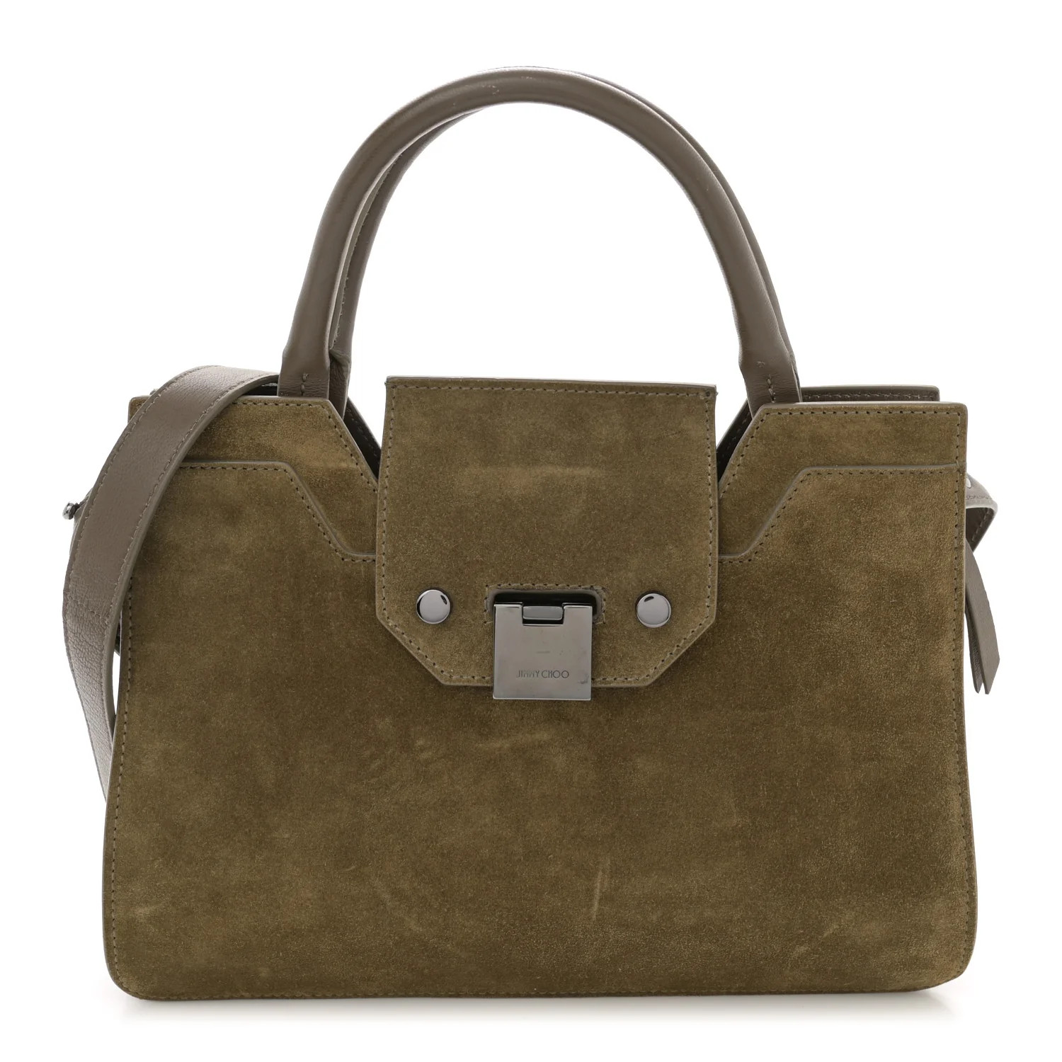 Jimmy Choo Suede Rebel Tote Brown 1692961 | FASHIONPHILE (US)