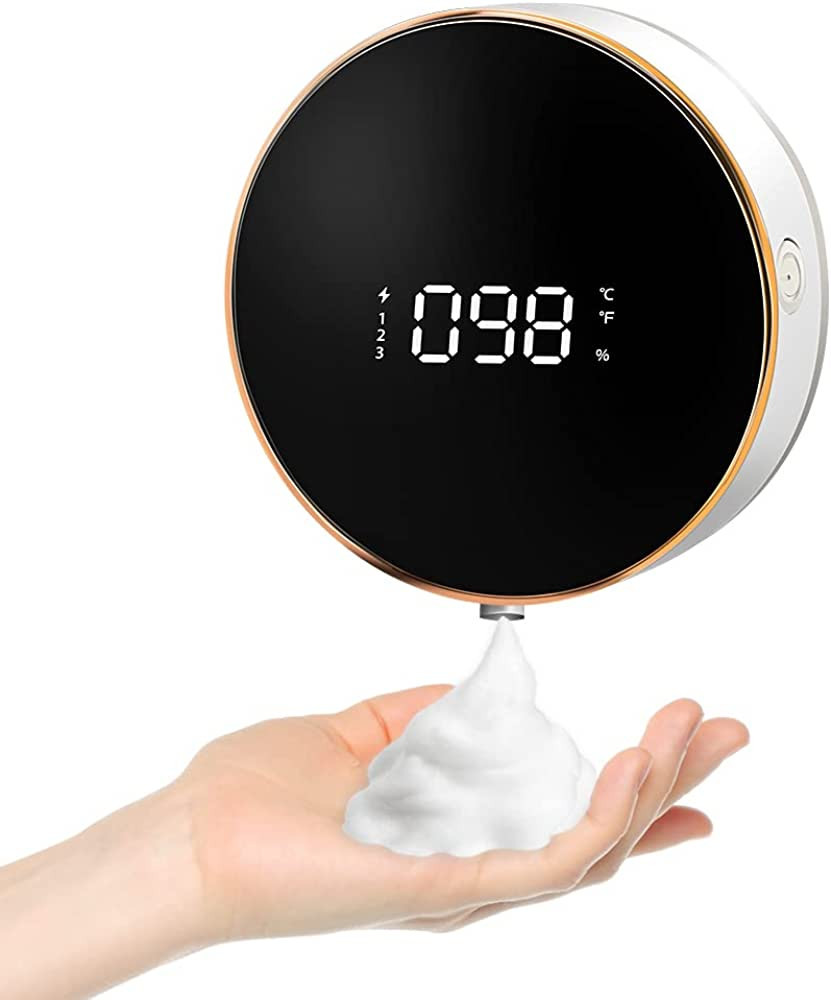 Automatic Soap Dispenser Wall Mounted Foaming Soap Dispenser with Clock Temp.and Humidity Dispens... | Amazon (US)