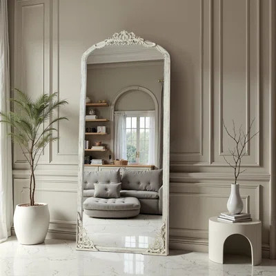 Arch Solid Wood Mirror Ornate Mirror Wall Mirror Retro Mirror with Carved Frame | Wayfair North America