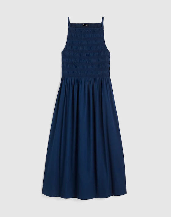 Smocked High-Neck Midi Dress | Madewell