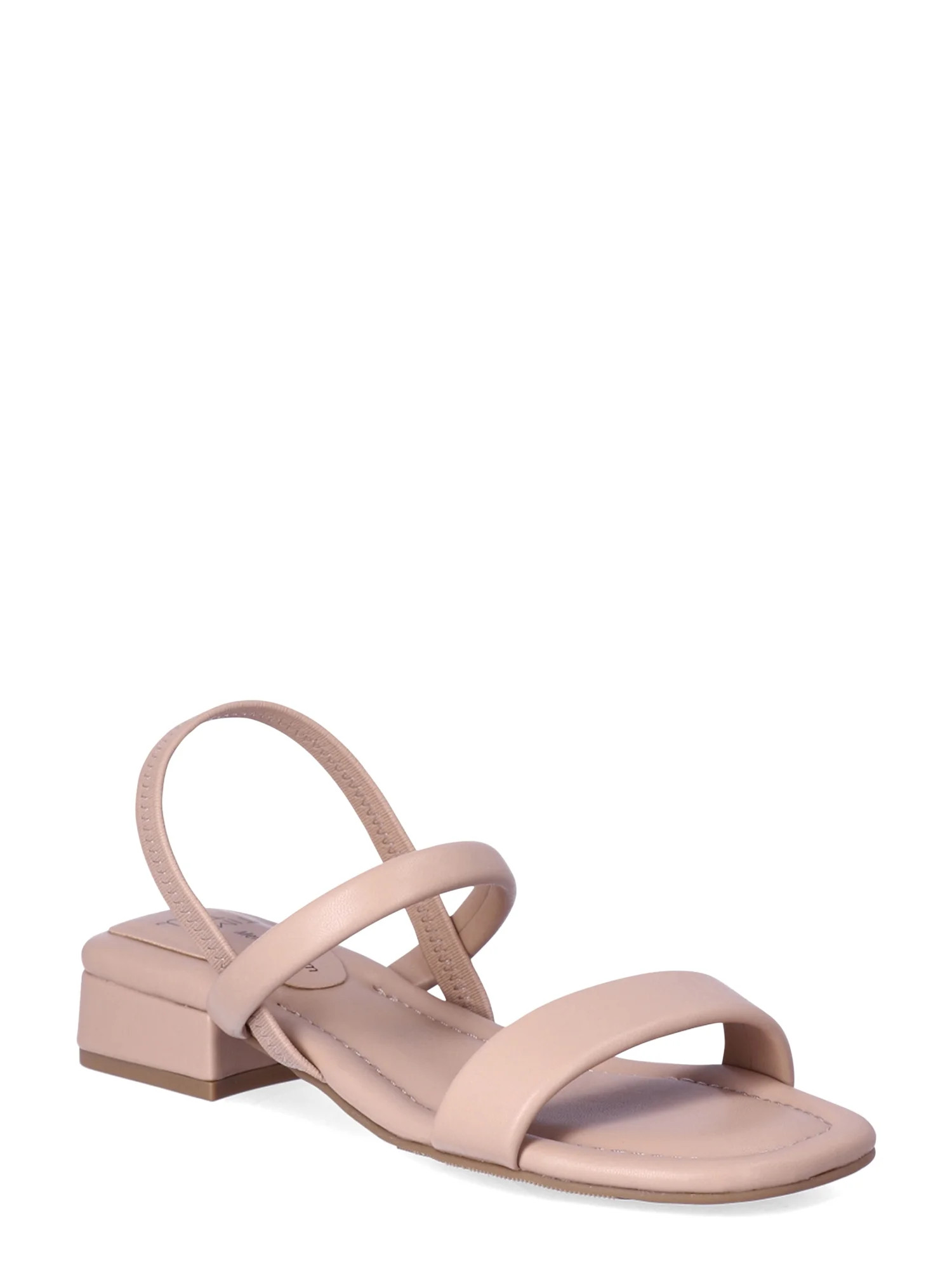 Time and Tru Women's Double Band Block Heel Sandals - Walmart.com | Walmart (US)