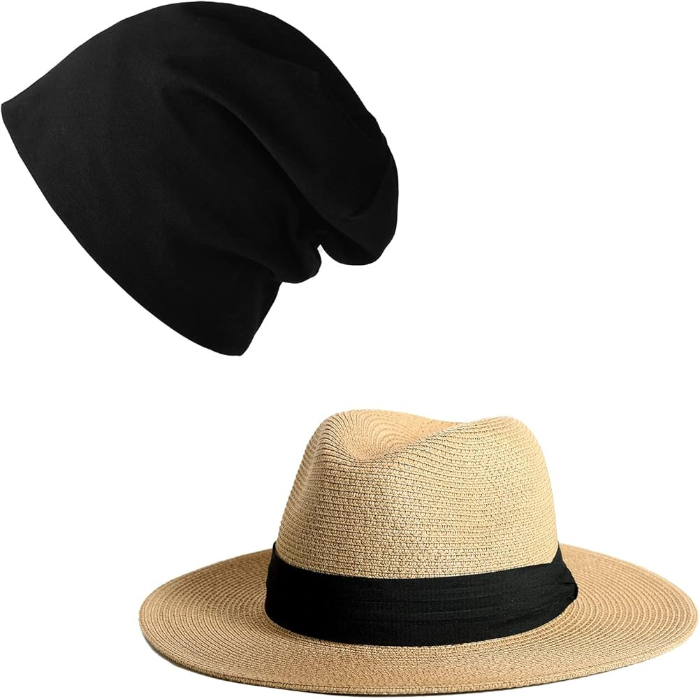 FURTALK Womens Straw Panama Hat Fedora Summer Beach Sun Hat and Slouchy Beanie for Womens Men Sum... | Amazon (US)