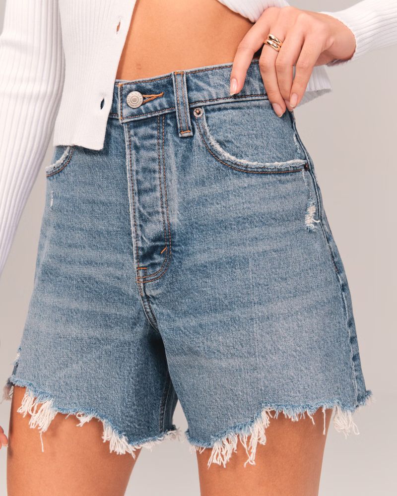 Women's High Rise Dad Shorts | Women's Bottoms | Abercrombie.com | Abercrombie & Fitch (US)