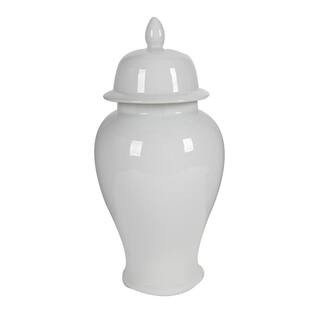 Benjara Decorative Porcelain Ginger Jar with Lidded Top Large BM165657 - The Home Depot | The Home Depot