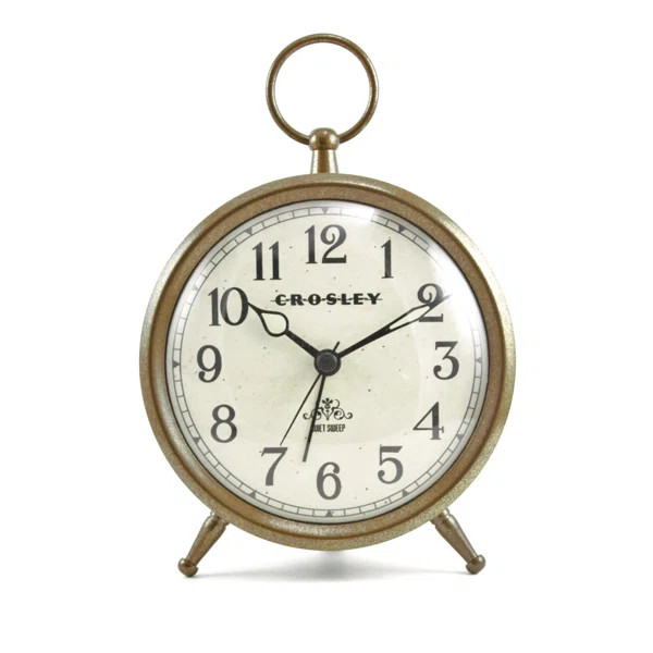 Antique Bronze Quartz Analog Tabletop Clock by Crosley | Wayfair North America
