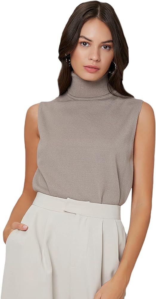 MakeMeChic Women's Sleeveless High Neck Ribbed Knit Pullover Sweater Vest | Amazon (US)
