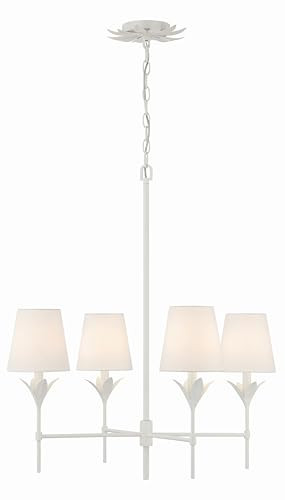 Crystorama Broche 4 Light Matte White Chandelier | Amazon (US)