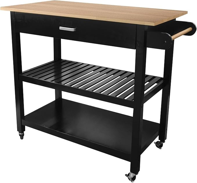 Unovivy Kitchen Island Cart, 3 Tier Kitchen Island on Wheels with Storage Drawer, 2 Shelves & Tow... | Amazon (US)