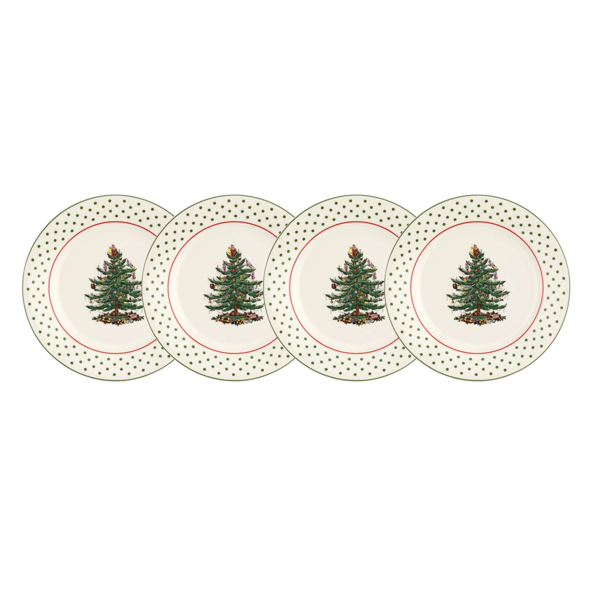 Spode Christmas Tree Polka Dot Dessert Plates (Set of 4) | Wayfair North America