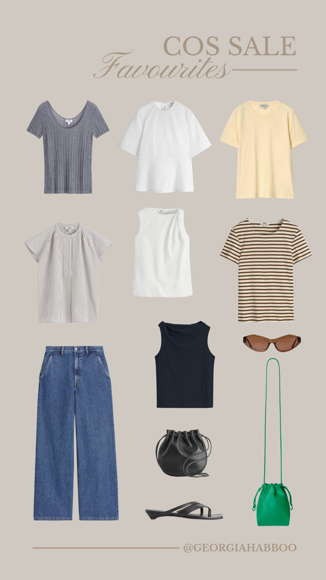 COS, Sale, Autumn Outfits, Bag, Kitten Heels, Blue Jeans, Navy Blue, Top, Blouse, White Top, Striped T-Shirt, Sunglasses 

 #LTKuk #LTKautumn #LTKsale