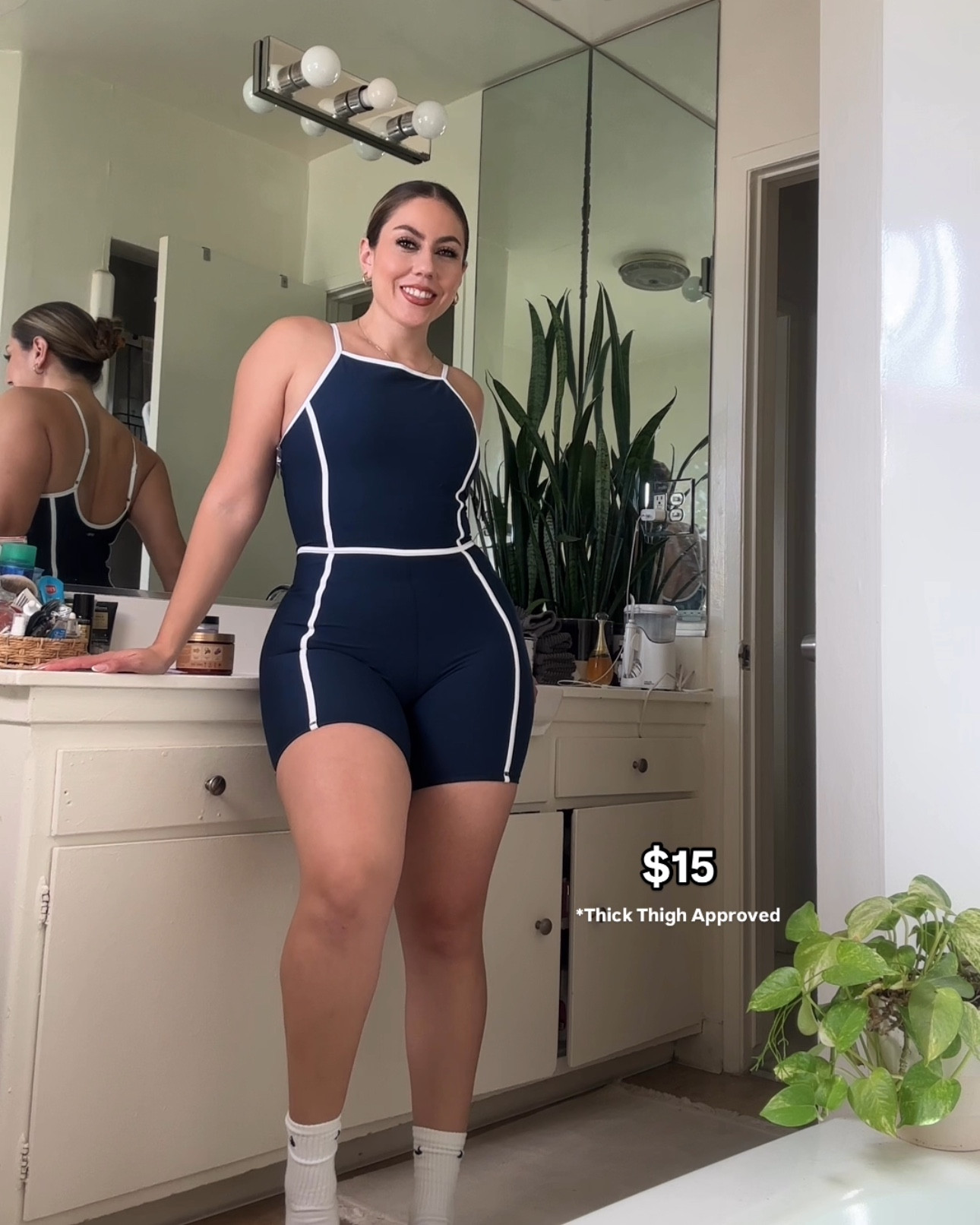 I don’t wear shorts often because chaffing can get uncomfy. Loving this onesie from Abercrombie because it’s not too short & sculpts you in the right places. Run don’t walk, it’s on sale rn (4/7) for $15!!!
.
.
.
#abercrombie #abercrombiestyle #curvelove #midsize #ootd #tryonhaul #AbercrombiePartner #curvy #FitCheck #abercrombieactive @abercrombie 

#LTKFindsUnder50 #LTKStyleTip #LTKMidsize