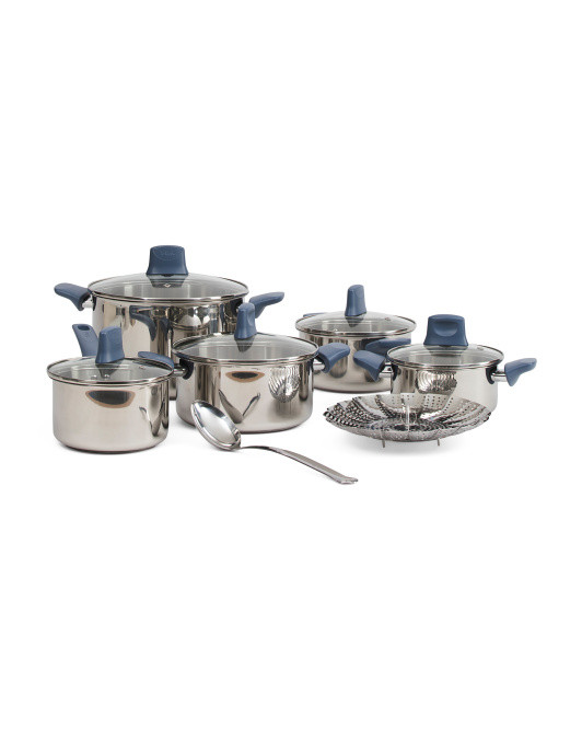 12pc Stainless Steel Essentials Cookware Set | TJ Maxx
