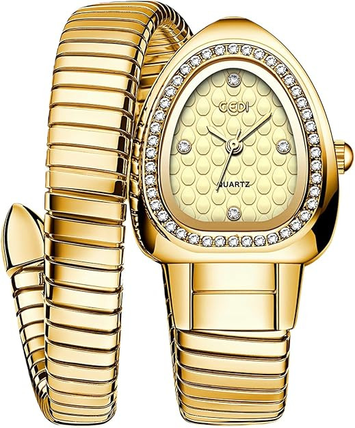 Gosasa Snake Bracelet Watch for Women, Elegant Bangle Wrist Watch with Flexible Wrap Strap Design... | Amazon (US)