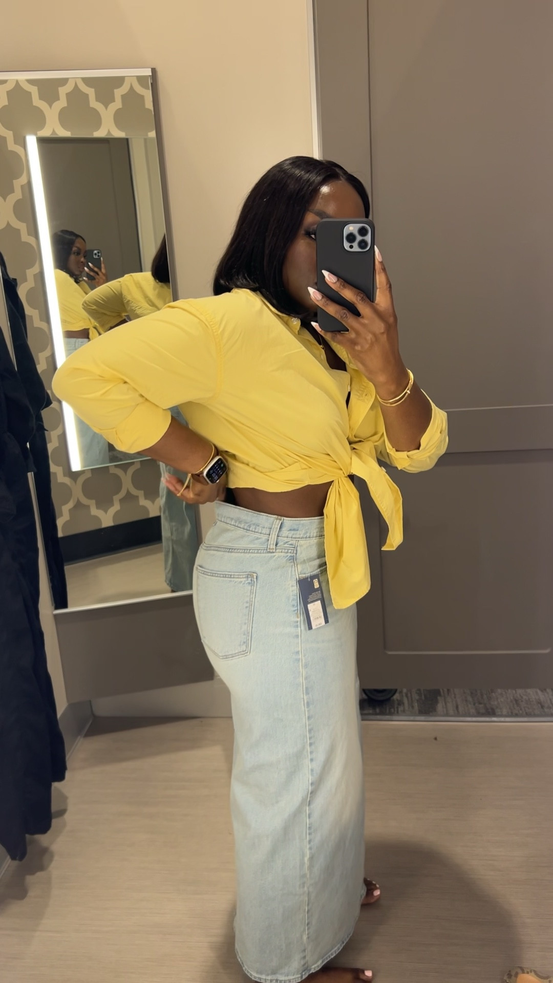 Of course we always have space in the back, but a belt, shirt or seamstress can easily fix it. Wearing a 12, sized down to a 10. Wearing a medium in the shirt.

#LTKfindsunder50 #LTKVideo #LTKstyletip