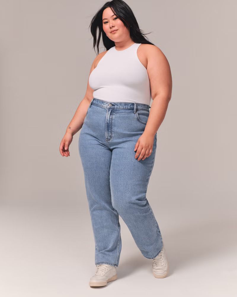 Women's Curve Love Ultra High Rise 90s Straight Jean | Women's | Abercrombie.com | Abercrombie & Fitch (US)