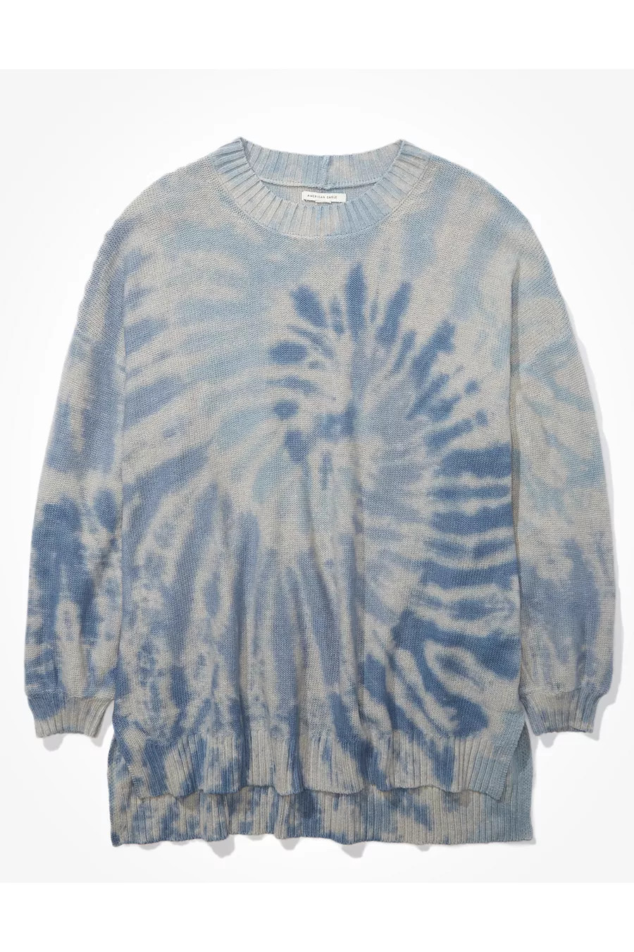 AE Oversized Crew Neck Sweater Women's Blue XXS | American Eagle Outfitters (US & CA)