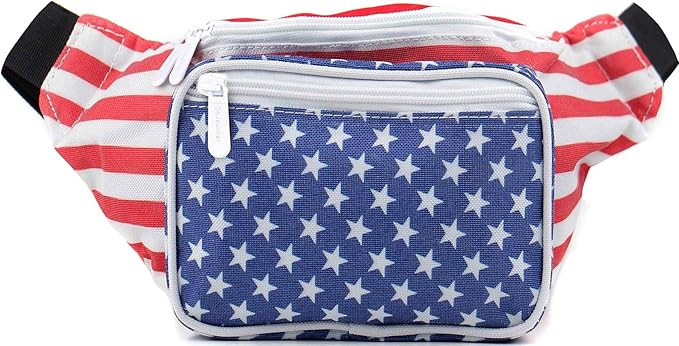 Sojourner American Flag Fanny Pack - USA Packs, 4th of July, Stars and Stripes, Red White, and Bl... | Amazon (US)