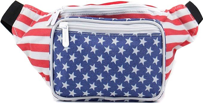 Sojourner American Flag Fanny Pack - USA Packs, 4th of July, Stars and Stripes, Red White, and Bl... | Amazon (US)
