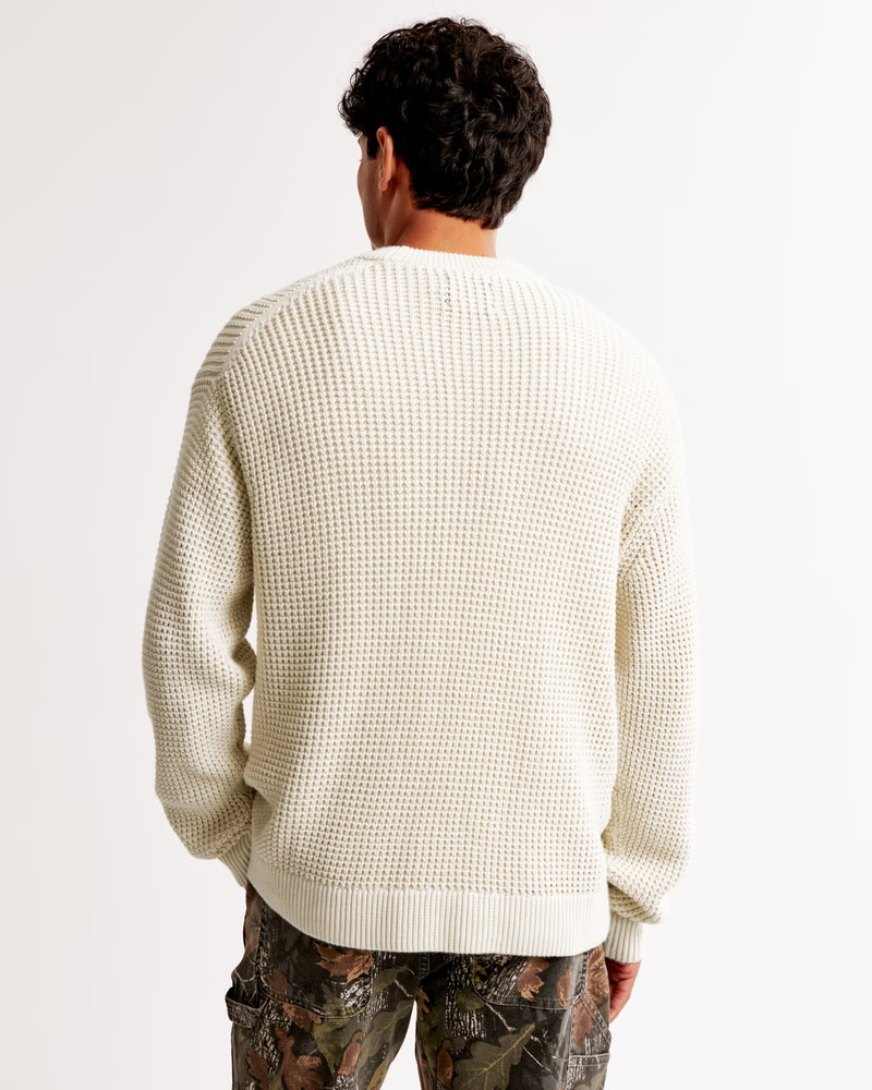 Oversized Waffle Crew Sweater | Abercrombie & Fitch (US)
