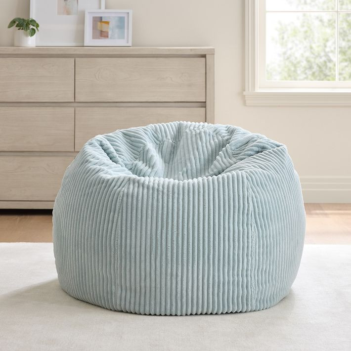 Chamois Bean Bag Chair, Large, Porcelain Blue | Pottery Barn Teen
