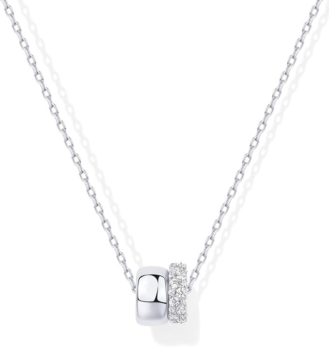 PAVOI 14K Gold Plated Cubic Zirconia Rondelle Pendant Necklace for Women | Two-Toned Dainty CZ Ne... | Amazon (CA)