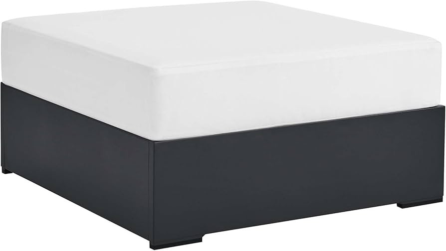 Modway Tahoe Aluminum Ottoman in Gray White with Weather-Resistant Cushion-Ideal as Outdoor Foots... | Amazon (CA)