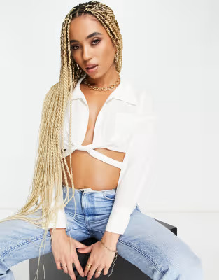Trendyol cropped mini shirt in white | ASOS | ASOS (Global)