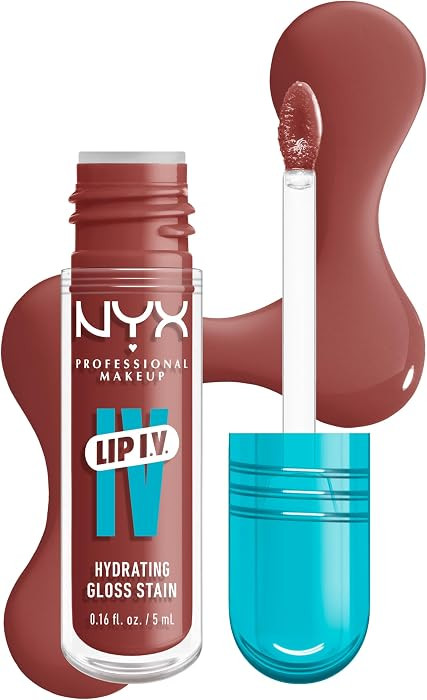 NYX PROFESSIONAL MAKEUP Lip IV Hydrating Glossy Lip Stain, Long-Lasting, Tinted, Vegan Formula wi... | Amazon (US)