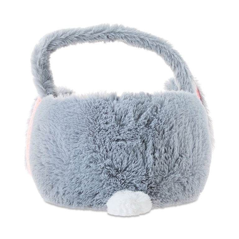 Jumbo Plush Bunny Basket, Gray, 22" x 16", Easter by Way To Celebrate | Walmart (US)