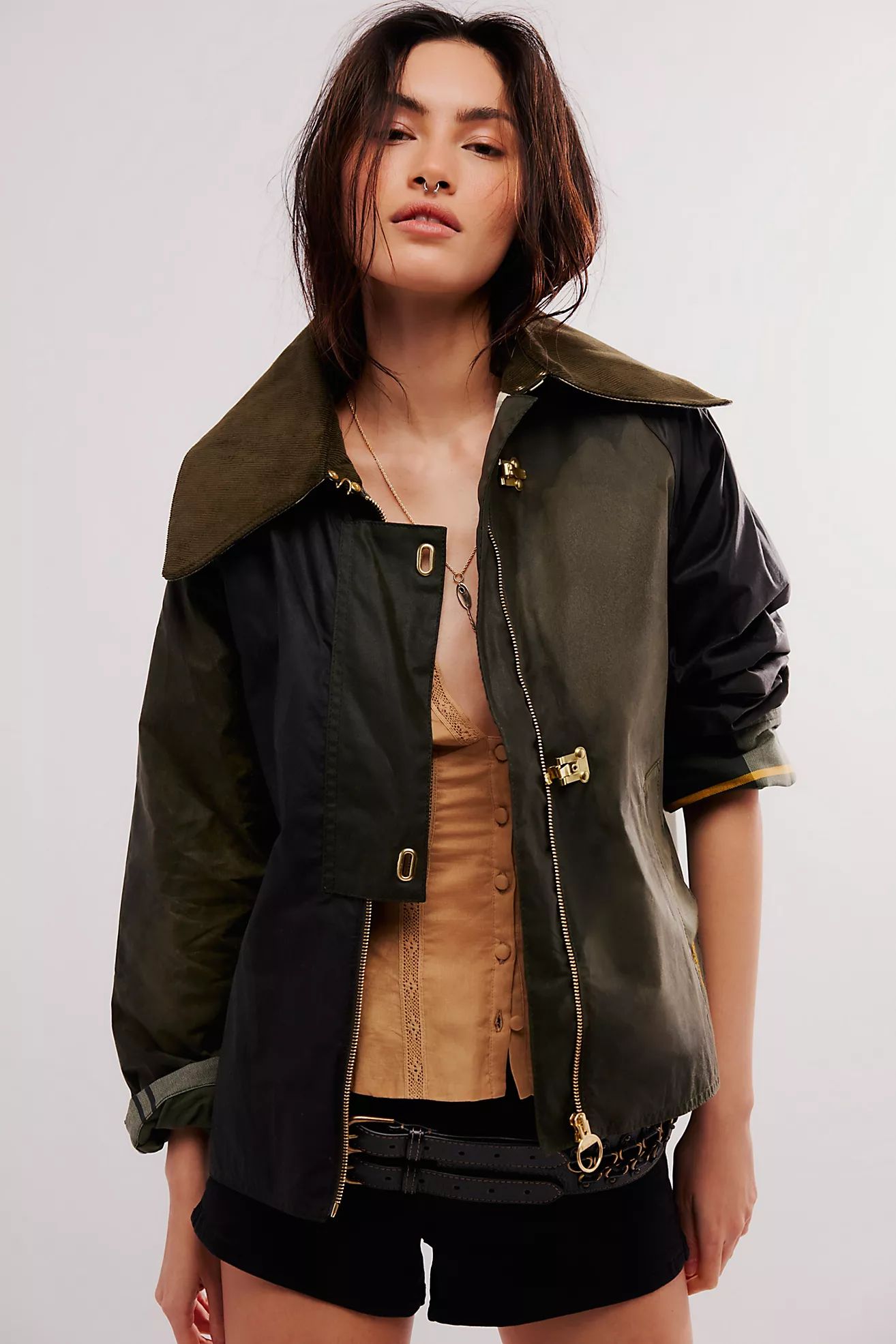 Barbour Patch Drummond Waxed Jacket | Free People (Global - UK&FR Excluded)
