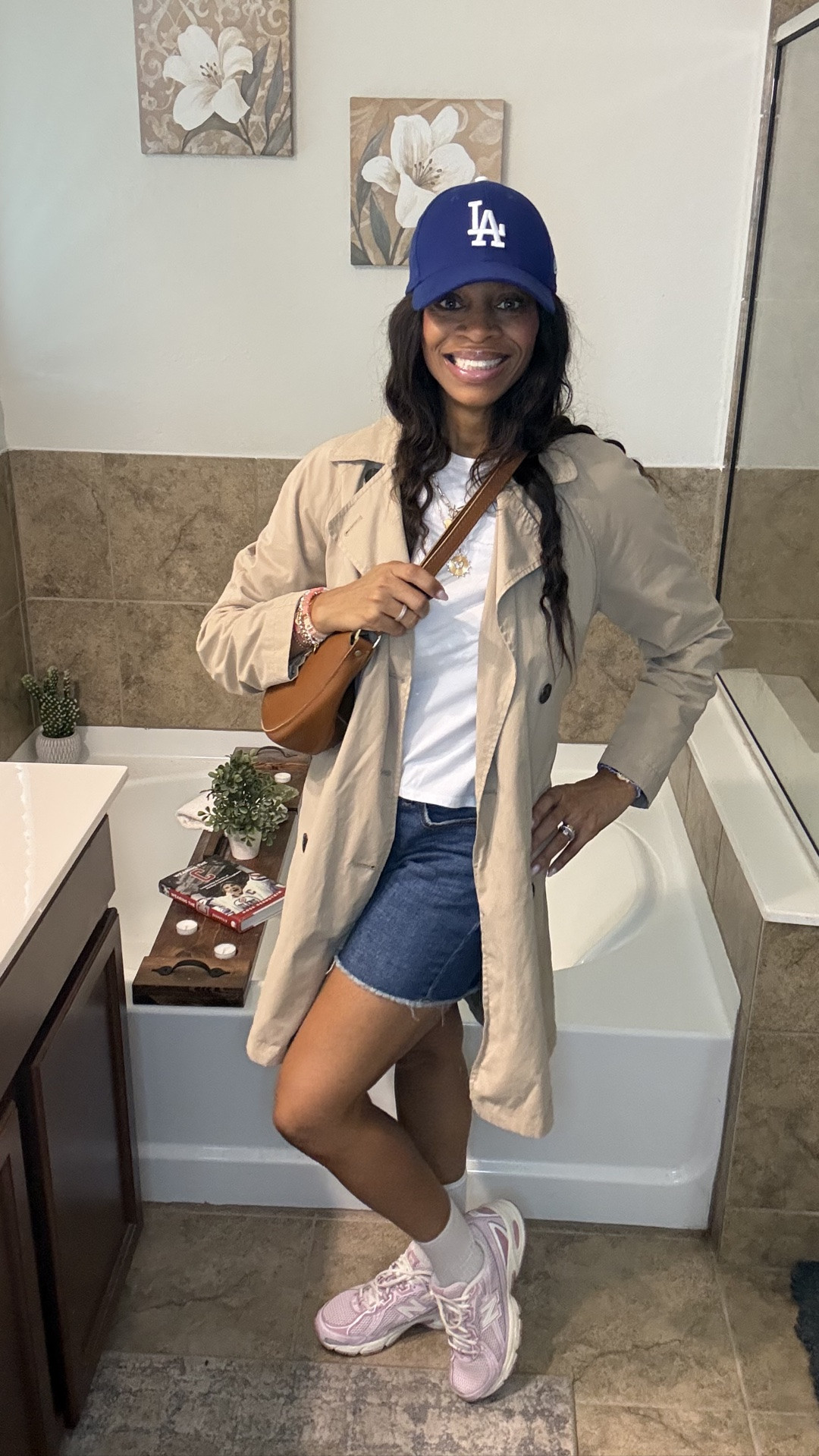 Rainy day, but make it Pinterest-inspired ☔️✨
Recreated this Pinterest OOTD with pieces from my own closet and added my own little twist. Trench coat, denim shorts, a classic white tee, baseball cap, and of course… pink sneakers. 💕👟

Pinterest inspo ➡️ my version. How did I do? 🤎

#PinterestInspired #PinterestOutfit #PinterestOOTD #RecreateTheLook #ShopMyCloset #RainyDayStyle

#LTKootd #LTKmorningroutine #LTKOver40