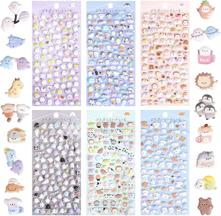 600+ Cute Mini Puffy Stickers-Small 3D Tiny Micro Bulk Sticker Set for Kids Girls Adults-Includes... | Amazon (US)