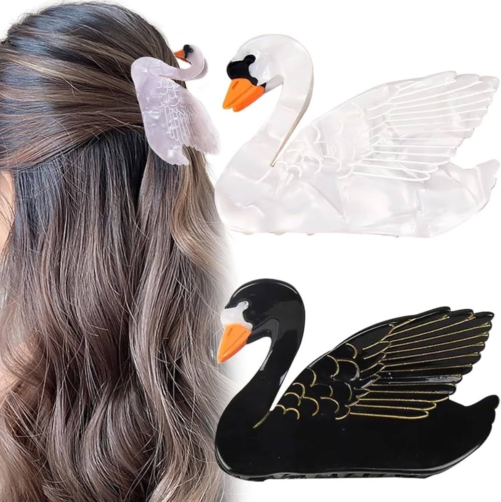 2 PCS Swan Shaped Hair Claw Clip Hair Jaw Clips Fashion Strong Hold Hair Barrettes Hairpins Hair ... | Amazon (US)