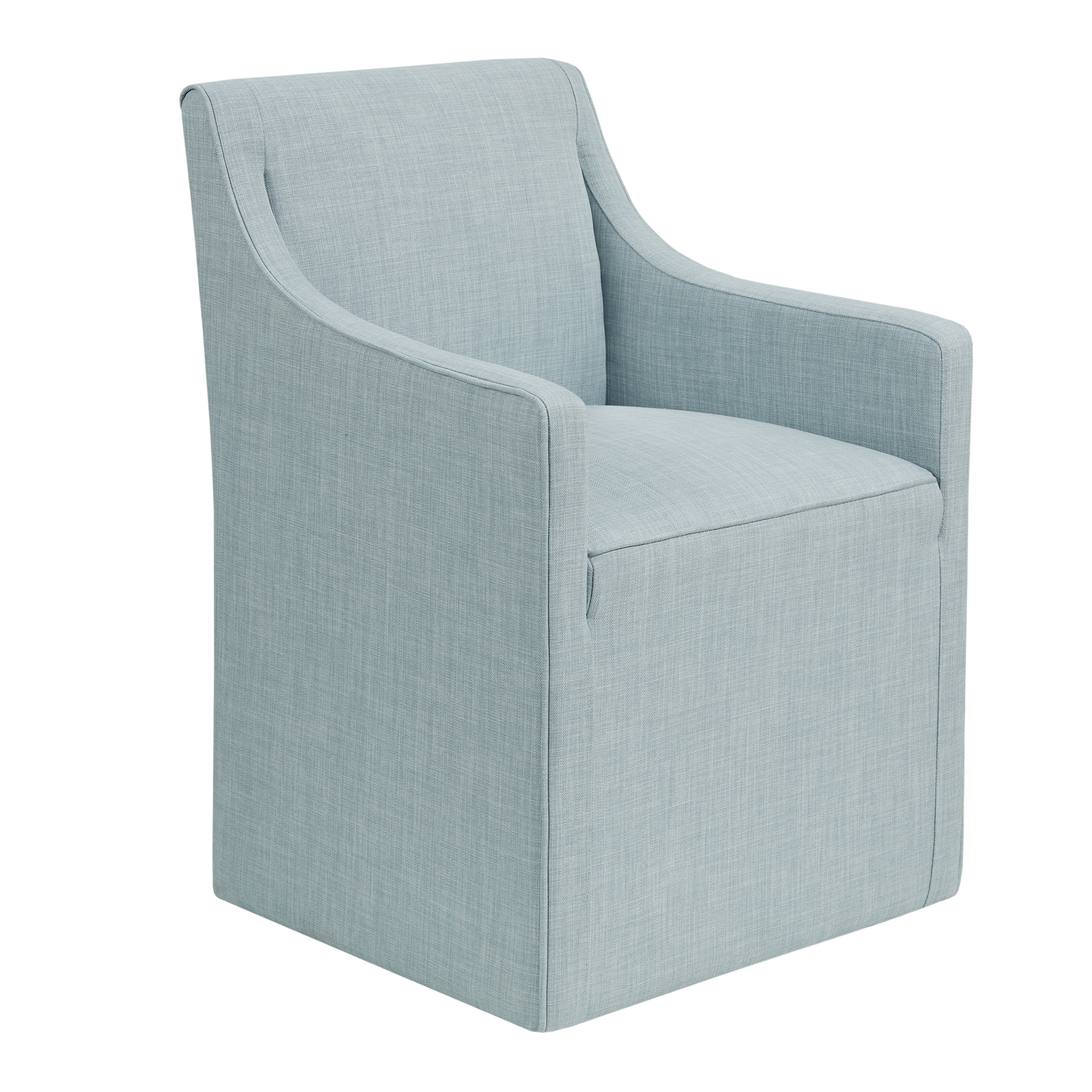 Odelia Faux Slipcover Upholstered Rolling Dining Chair | World Market