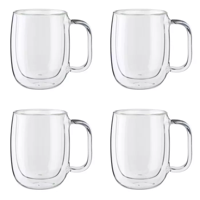 ZWILLING Sorrento Plus 4-pc Double-Wall Glass Coffee Mug Set