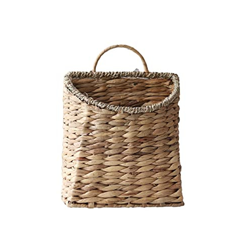 GYASVWU Woven Hanging Basket Water Hyacinth Hanging Wall Basket Wicker Handmade Baskets for Garden Farmhouse Home (Seagrass mouth) | Amazon (US)