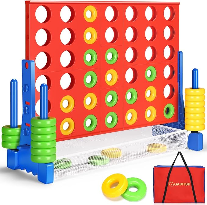 Giant 4 in A Row - 2.6 FT Tall Outdoor 4 in A Row Perfect for Indoor & Outdoor Use, 4-to-Score Gi... | Amazon (US)