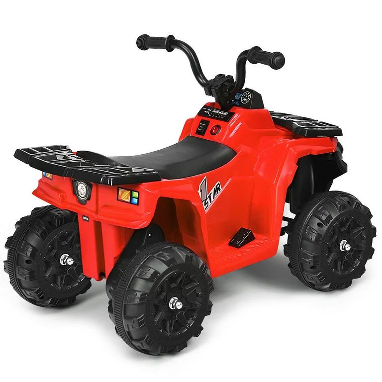 Gymax 6V Battery Powered Kids Ride On ATV 4-Wheeler Quad w/ MP3 & LED Headlight Red | Walmart (US)