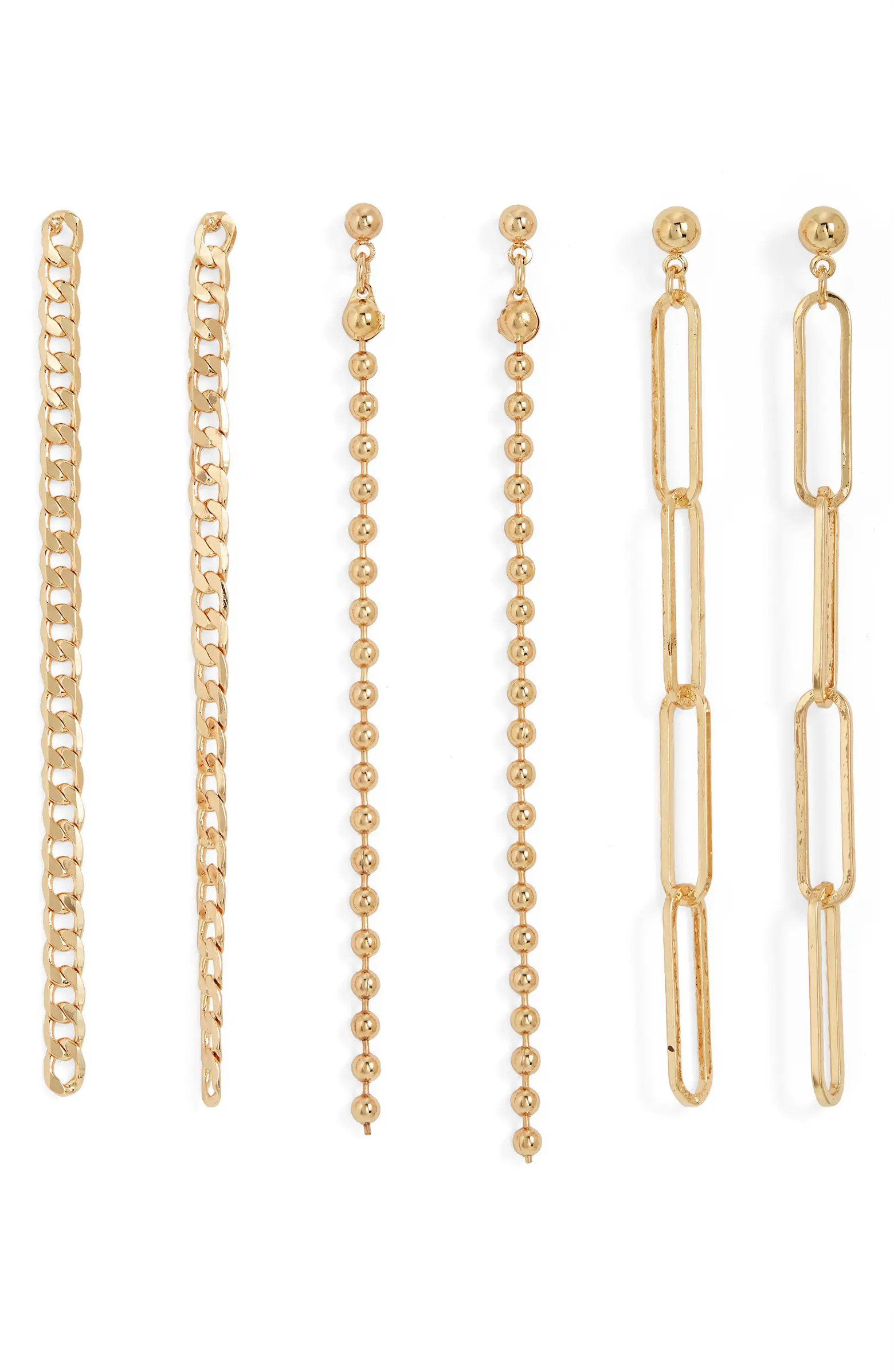 Set of 3 Linear Drop Earrings | Nordstrom